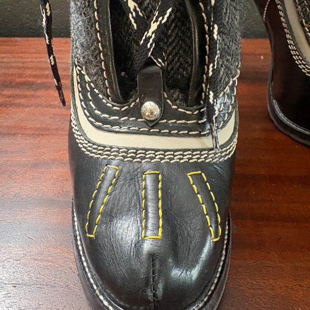 DSQUARED2 Black and Cream Heeled Boots 38 - Picture 4 of 7